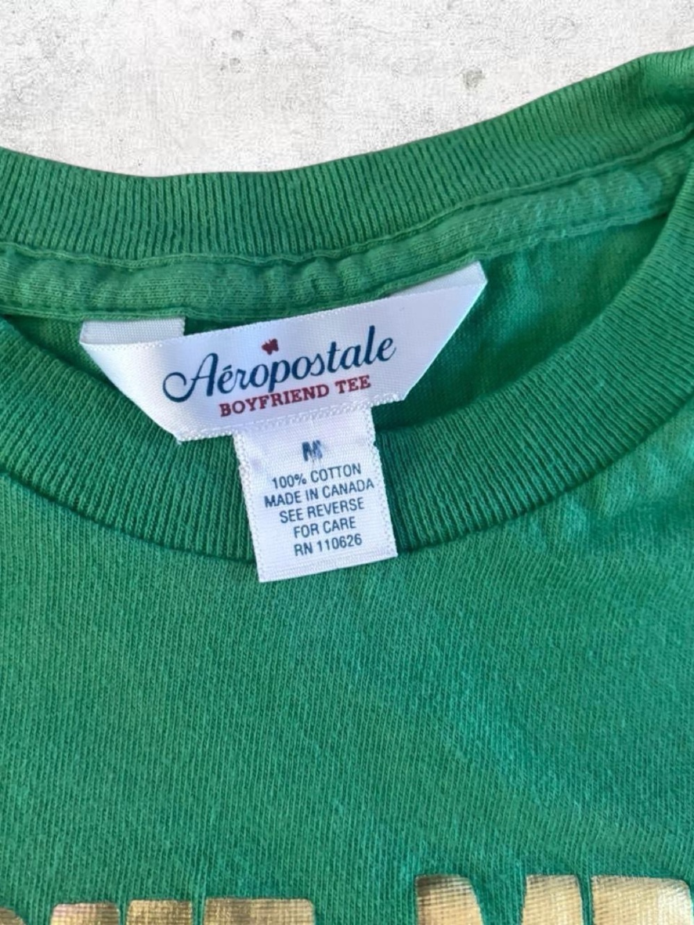 Y2K/Vintage Aeropostale Green Short Sleeve Baby Tee - Picture 2 of 5